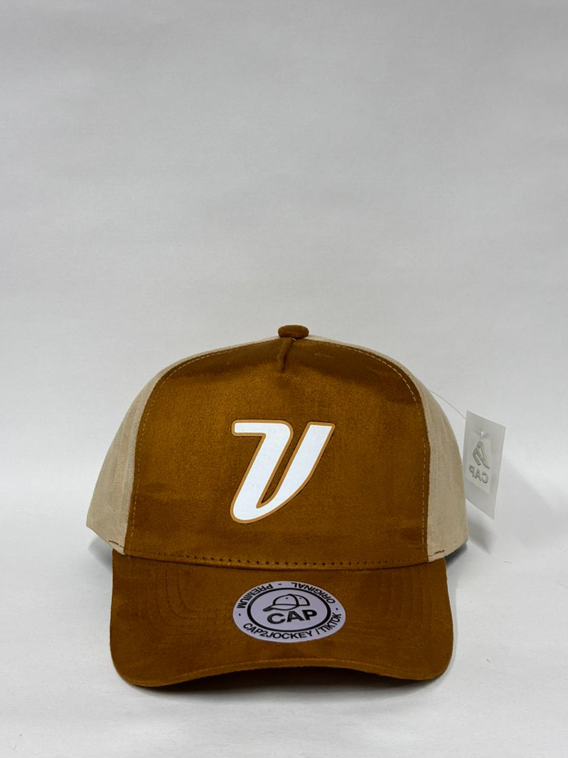 Gorra de gamuza 5p - Bitono marrón x beige / V  1