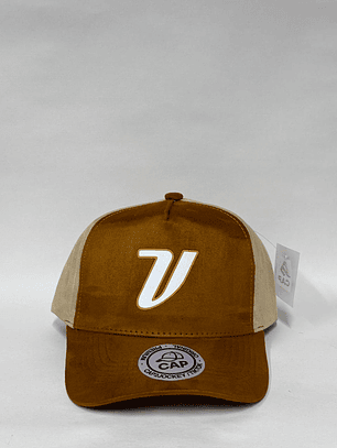 Gorra de gamuza 5p - Bitono marrón x beige / V 