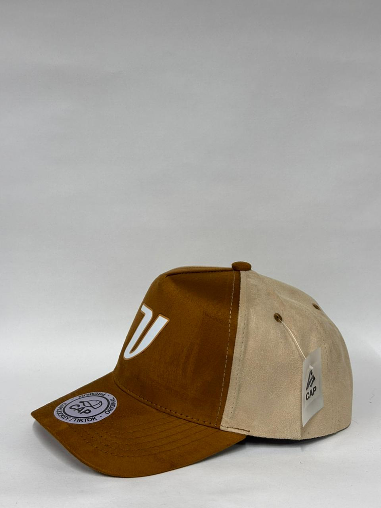 Gorra de gamuza 5p - Bitono marrón x beige / V  2