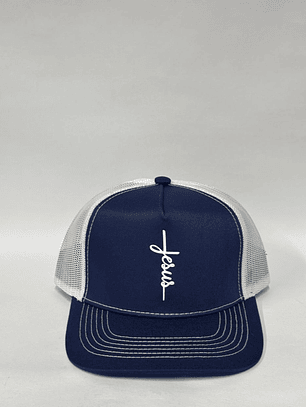 Jockey de malla 5p - Azul marino x blanco / Jesús 