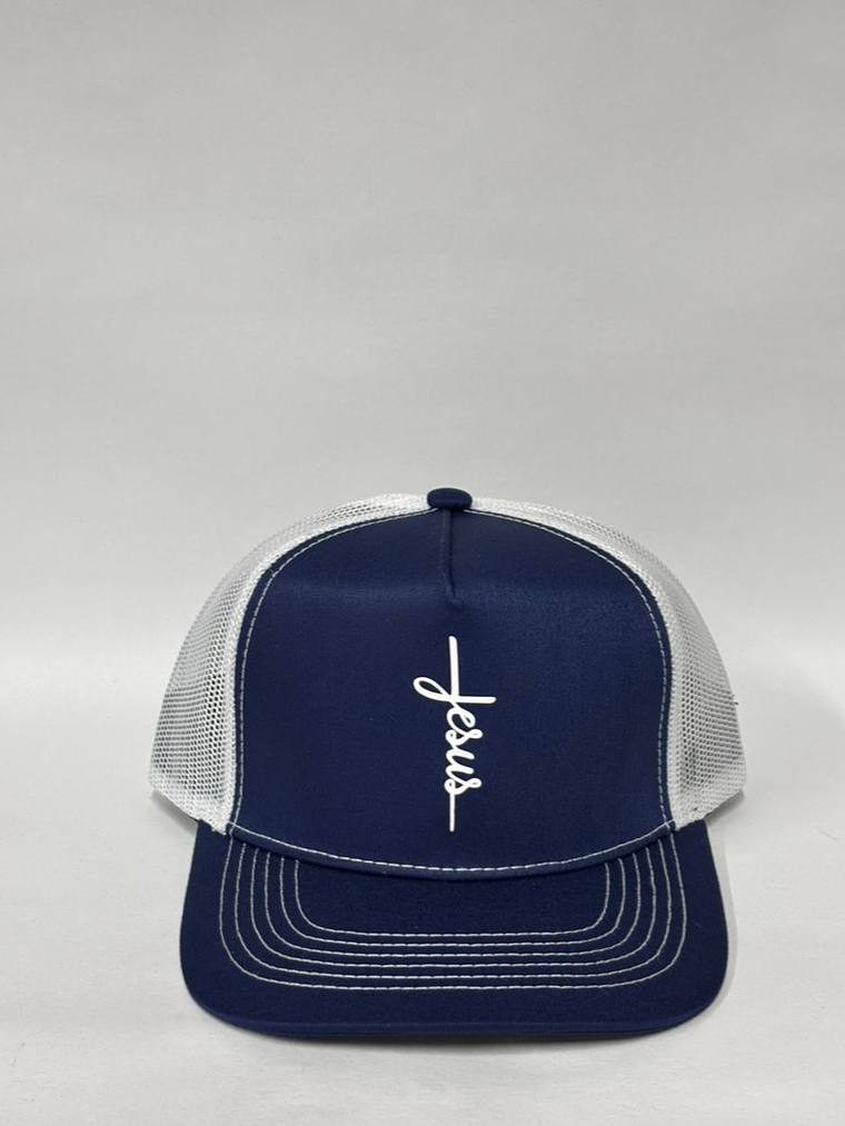 Jockey de malla 5p - Azul marino x blanco / Jesús  1