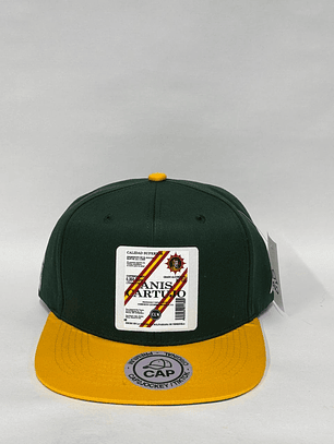 Gorra plana 6p bicolor - Verde x amarillo / Anís cartujo 