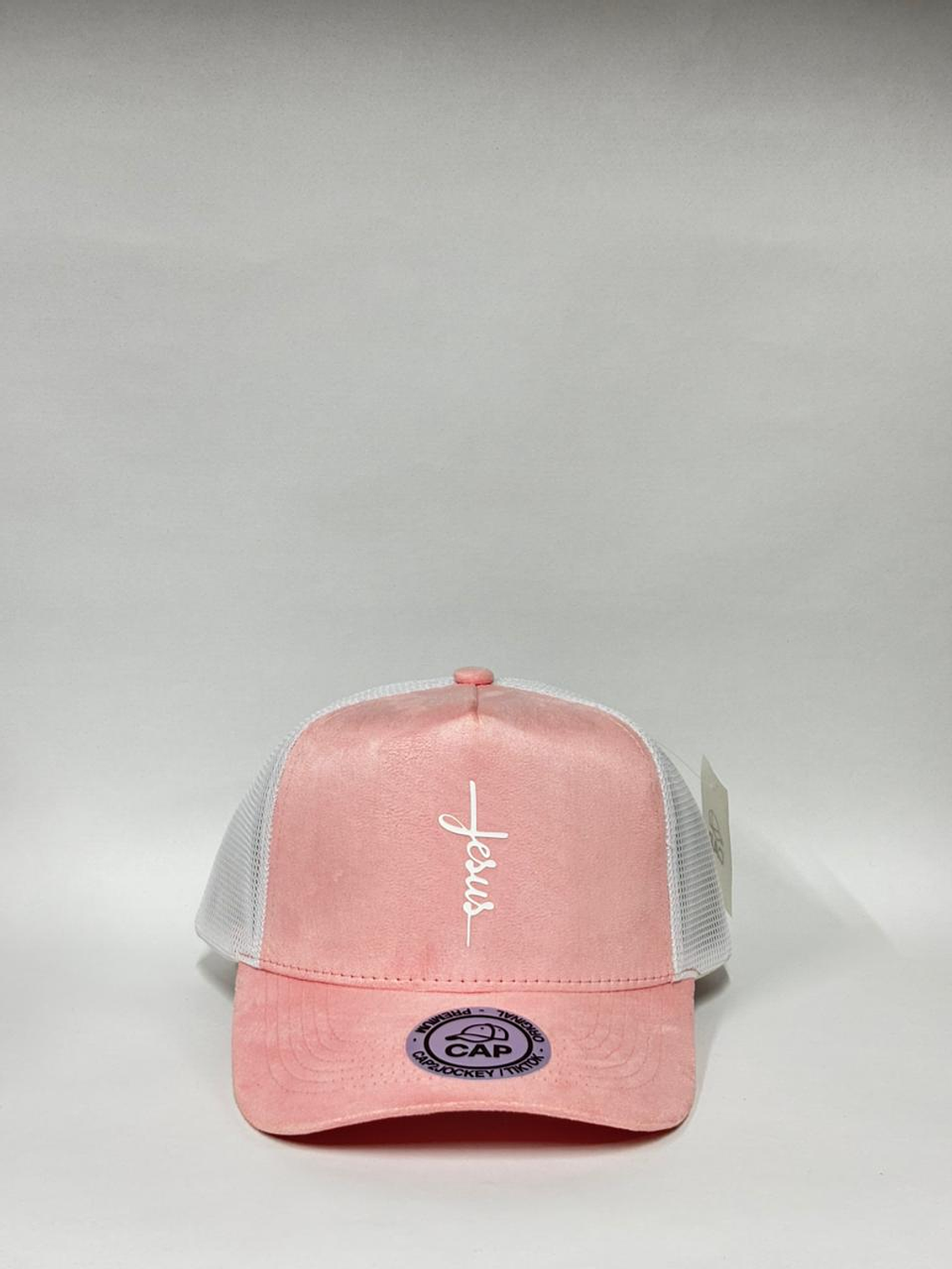 Jockey de malla gamuza - Rosado x blanco / Jesús  1