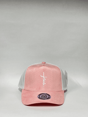 Jockey de malla gamuza - Rosado x blanco / Jesús 