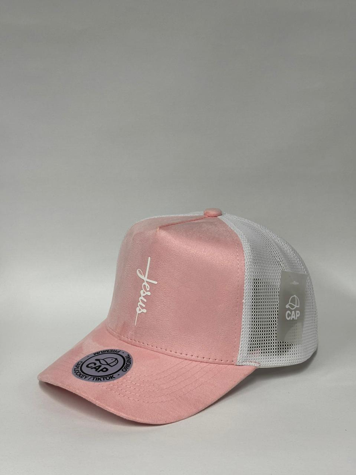 Jockey de malla gamuza - Rosado x blanco / Jesús  2