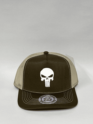 Jockey de malla 5p - Verde musgo  x beige / Punisher