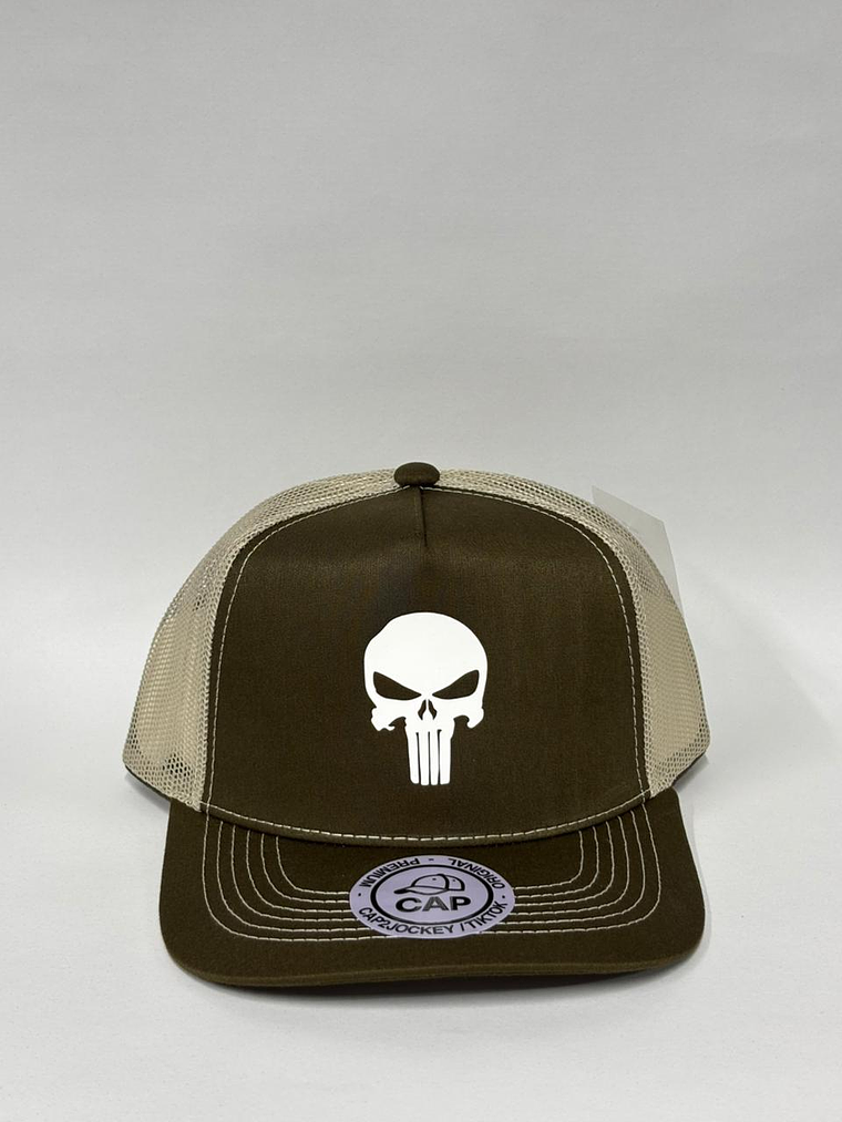 Jockey de malla 5p - Verde musgo  x beige / Punisher 1