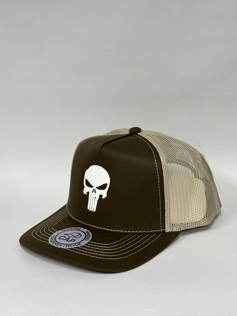 Jockey de malla 5p - Verde musgo  x beige / Punisher 2