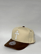 Gorra lisa de lona 5p - Bicolor beige x marrón - Cruz  - Miniatura 2