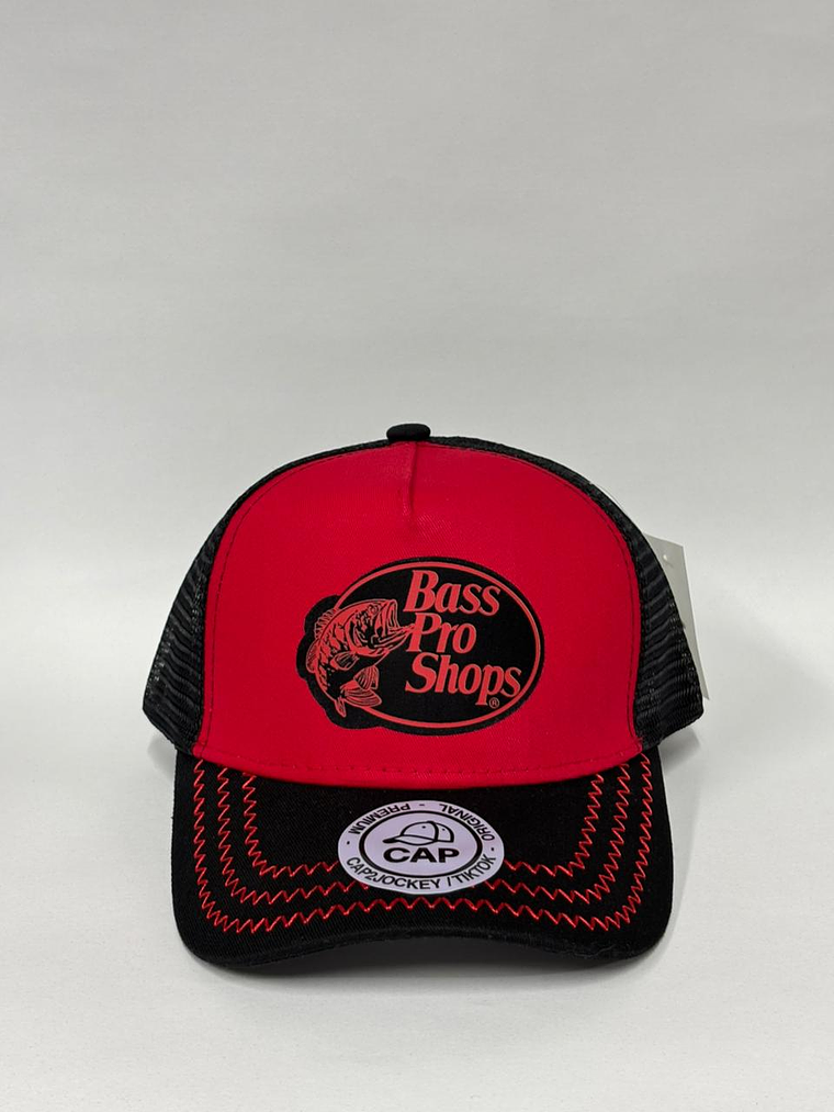 Jockey de malla - Bicolor Rojo x negro / Bass pro shops 1