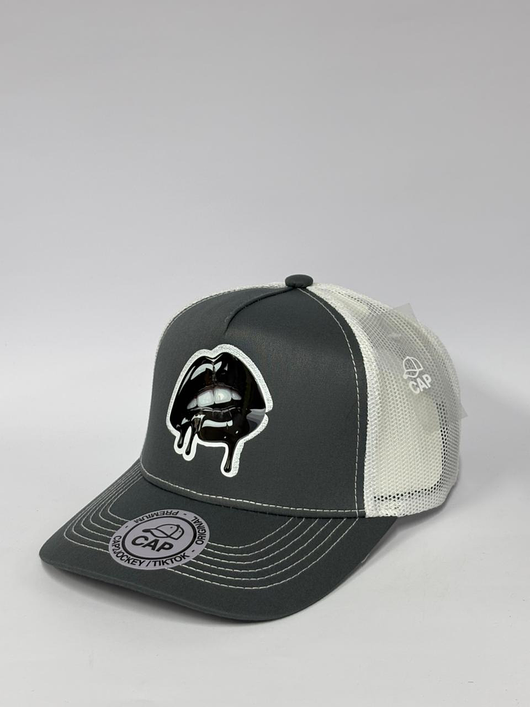 Jockey de malla 5p - Gris x blanco / Beso  2