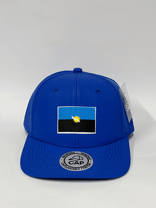 Gorra de lona lisa de 6p - Azul rey / Bandera del zulia 