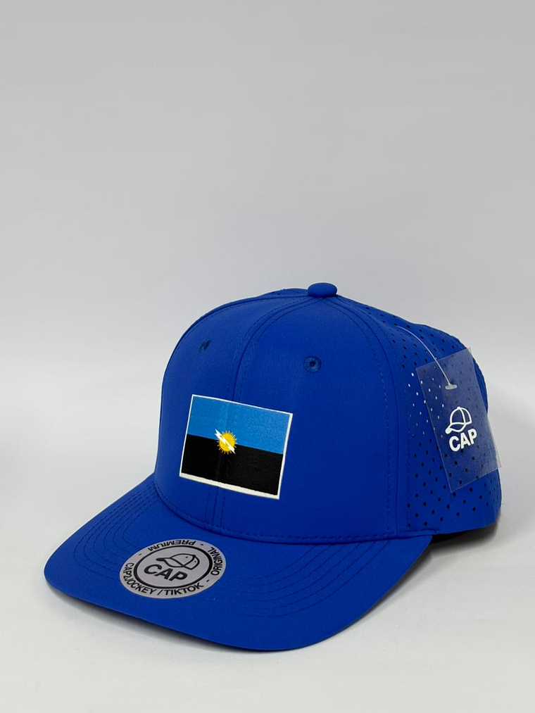 Gorra de lona lisa de 6p - Azul rey / Bandera del zulia  2