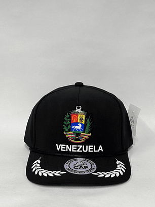 Gorra de lona lisa 5p - Negro / Venezuela army