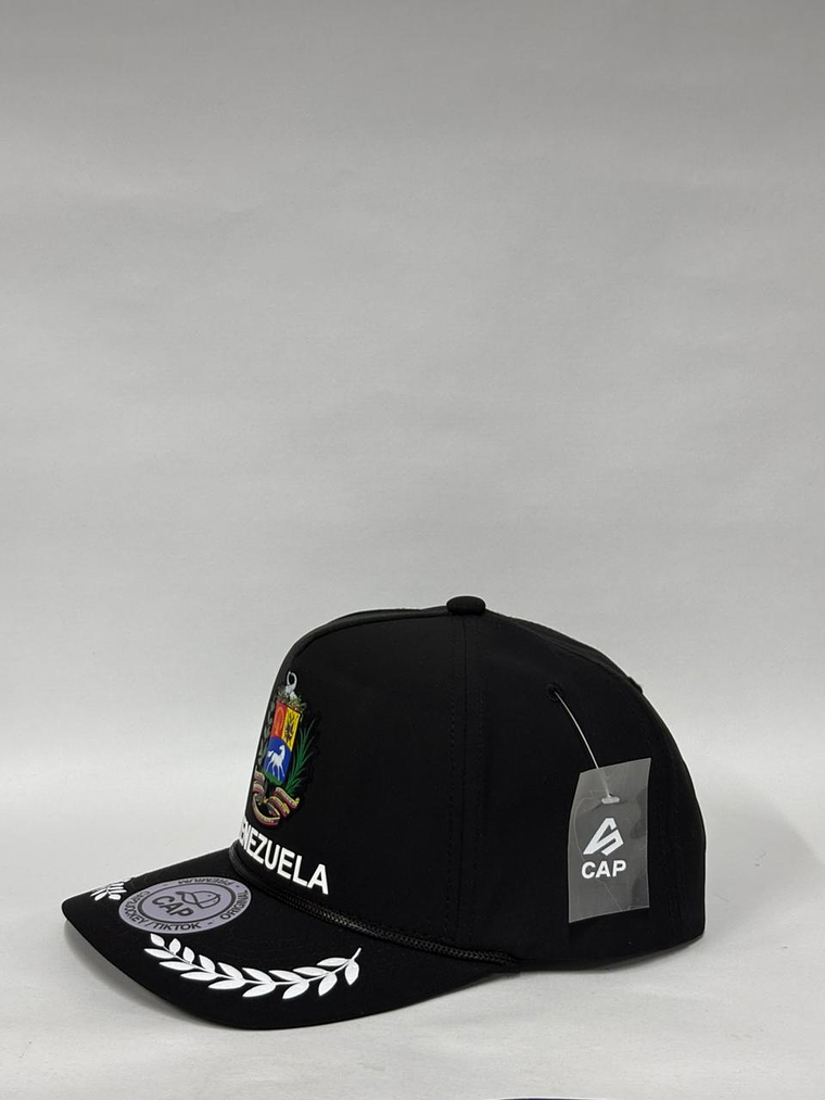 Gorra de lona lisa 5p - Negro / Venezuela army 2