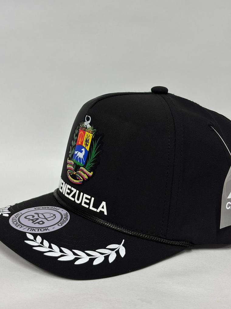 Gorra de lona lisa 5p - Negro / Venezuela army 3