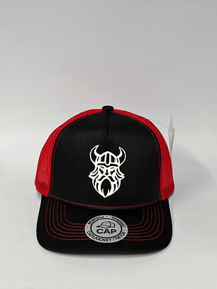 Jockey de malla 5p - Negro x rojo /  vikingo king