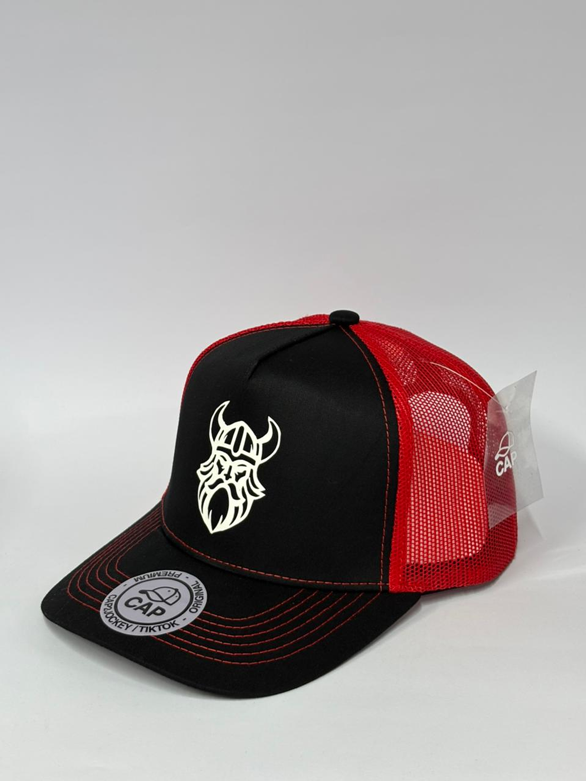 Jockey de malla 5p - Negro x rojo /  vikingo king 2