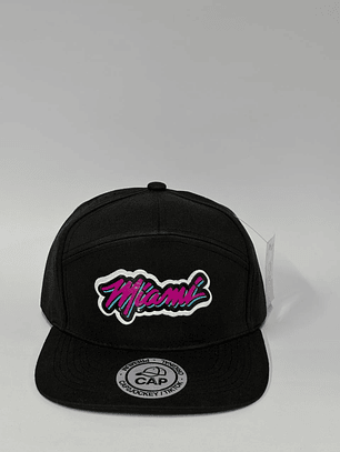 Gorra de lona con laser 7p - Negro  / Miami 