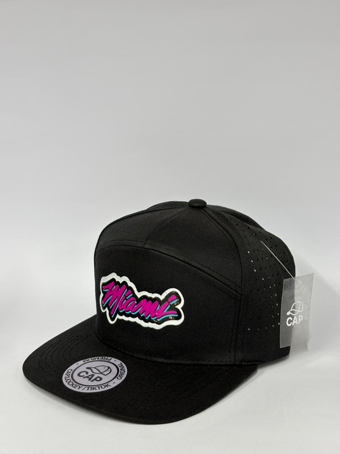 Gorra de lona con laser 7p - Negro  / Miami  2