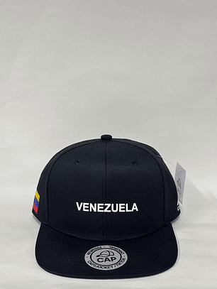 Gorra plana de 6p - Negro / VENEZUELA 