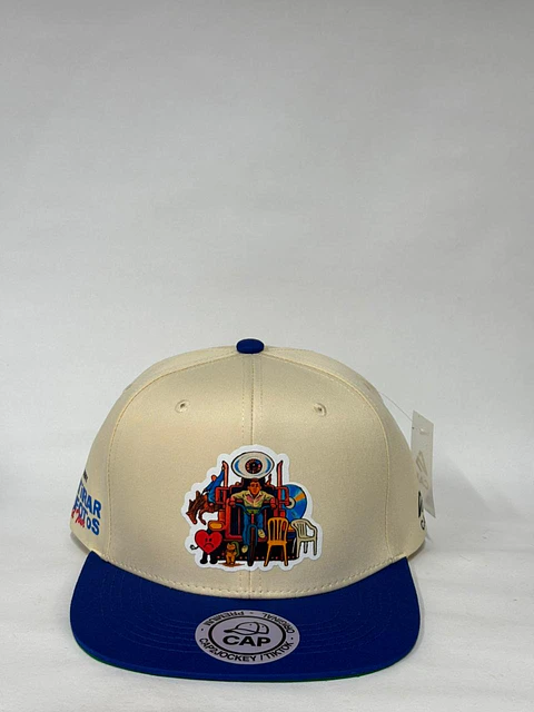 Gorra plana de 6p - Beige x azul / Debí tirar mas fotos x Bad Bunny