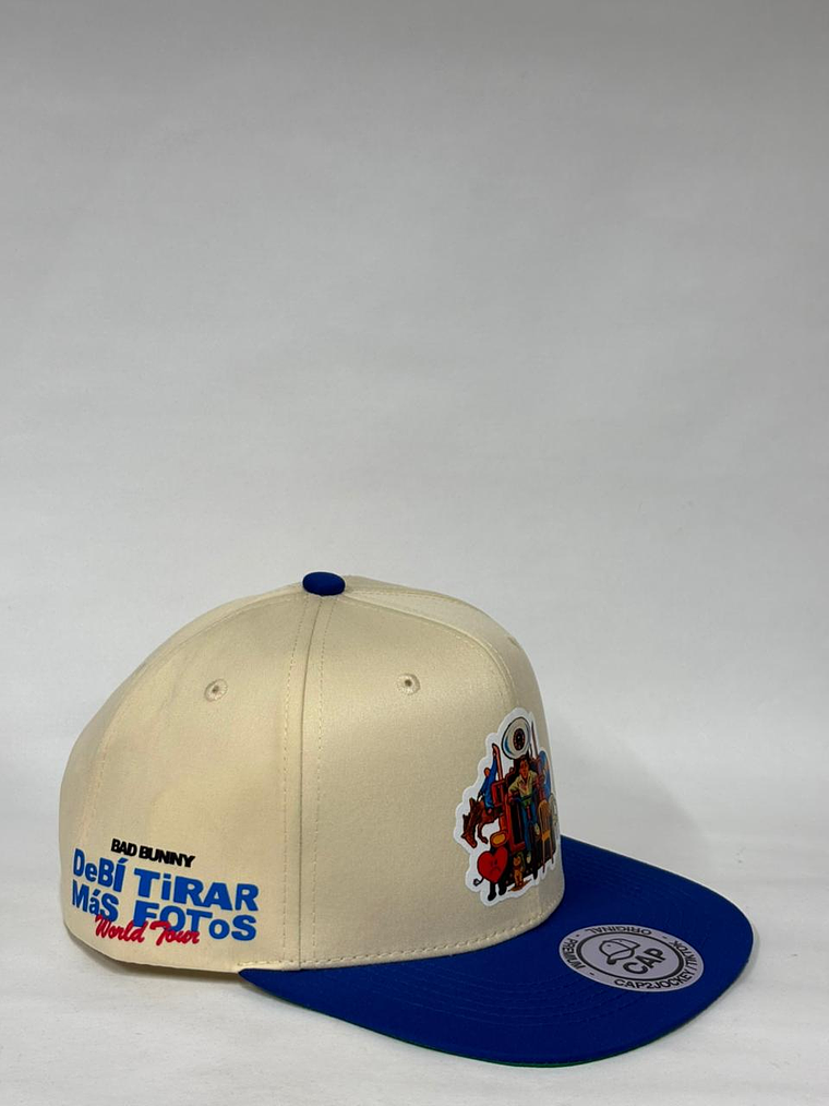 Gorra plana de 6p - Beige x azul / Debí tirar mas fotos x Bad Bunny 3