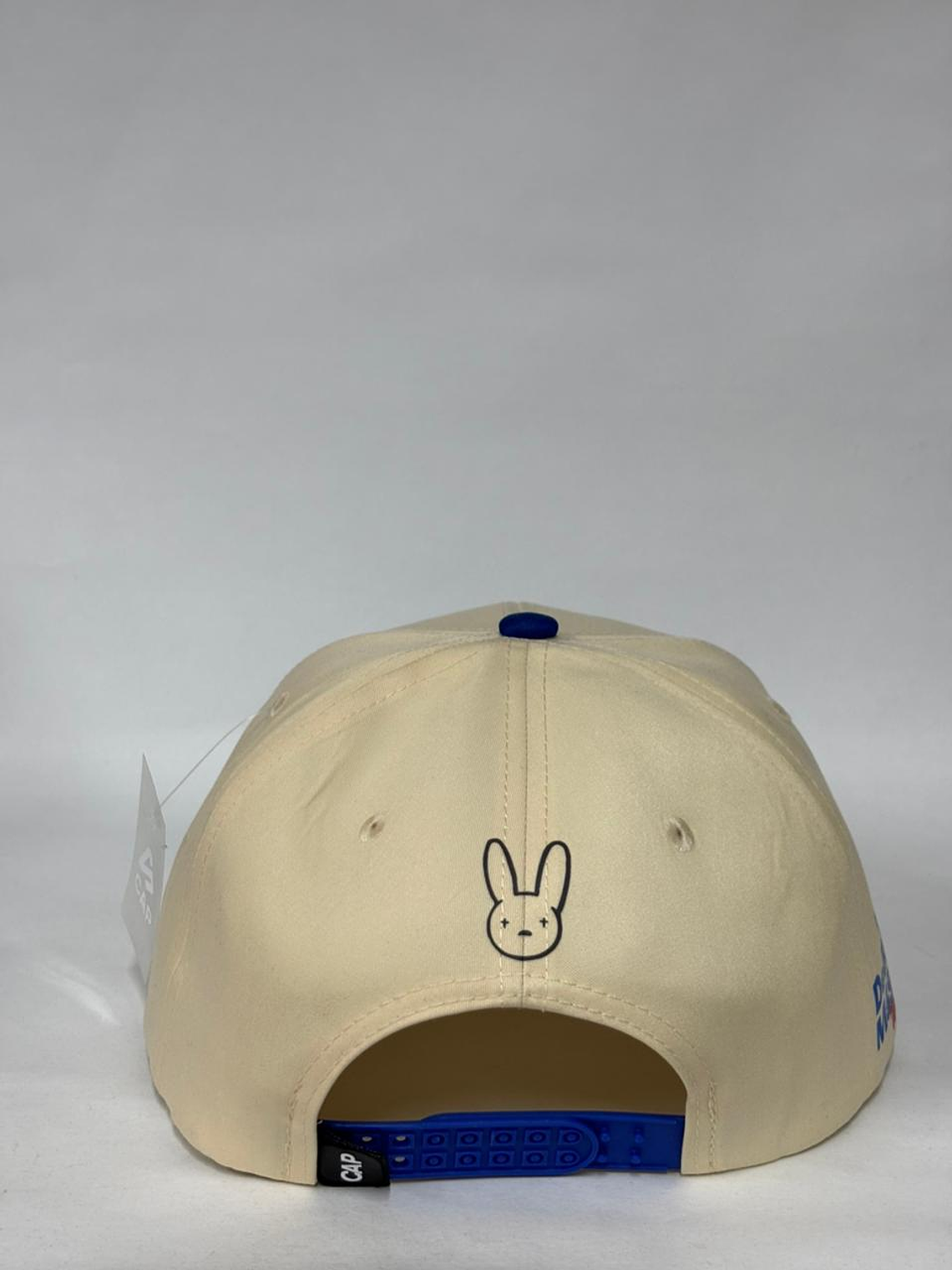 Gorra plana de 6p - Beige x azul / Debí tirar mas fotos x Bad Bunny 4