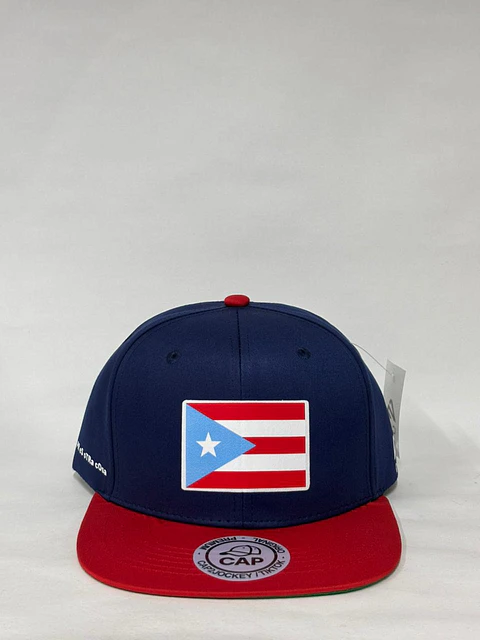 Gorra plana  6p - Azul M x rojo / Puerto Rico x Bad Bunny 