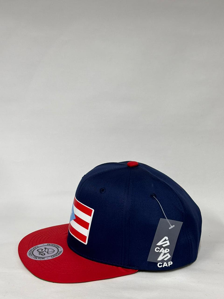 Gorra plana  6p - Azul M x rojo / Puerto Rico x Bad Bunny  2