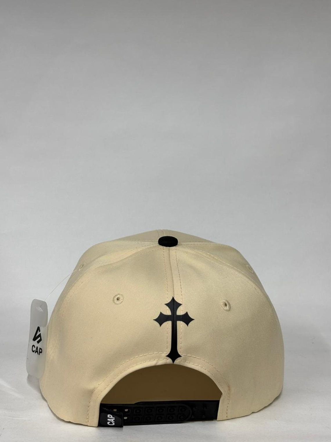Gorra de lona 6p semi curva - Beige x negro / Ángeles de NY 4