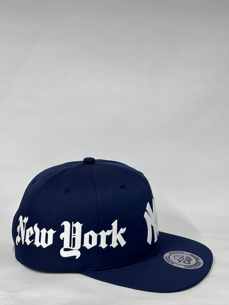 Gorra de lona 6p plana - Azul M / New York  2