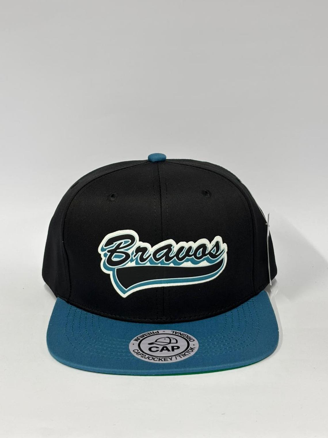 Gorra de lona plana 6p - Negro x Azul P / Bravos de Margarita  1