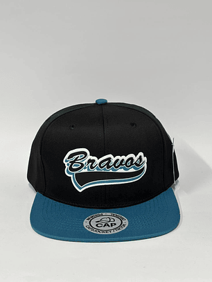 Gorra de lona plana 6p - Negro x Azul P / Bravos de Margarita 