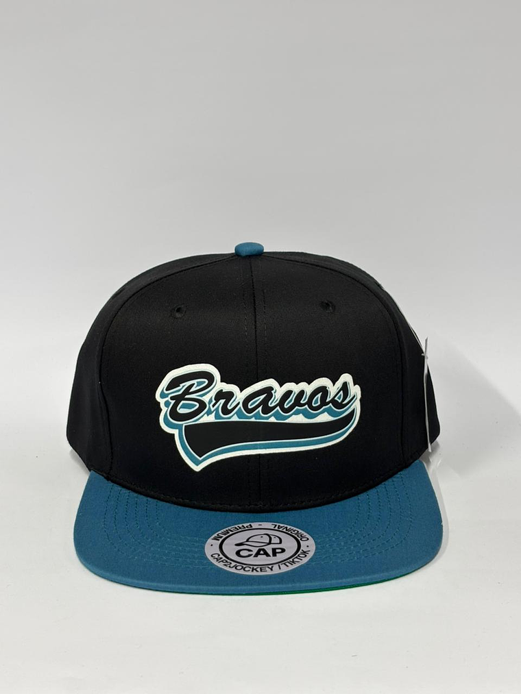 Gorra de lona plana 6p - Negro x Azul P / Bravos de Margarita  1