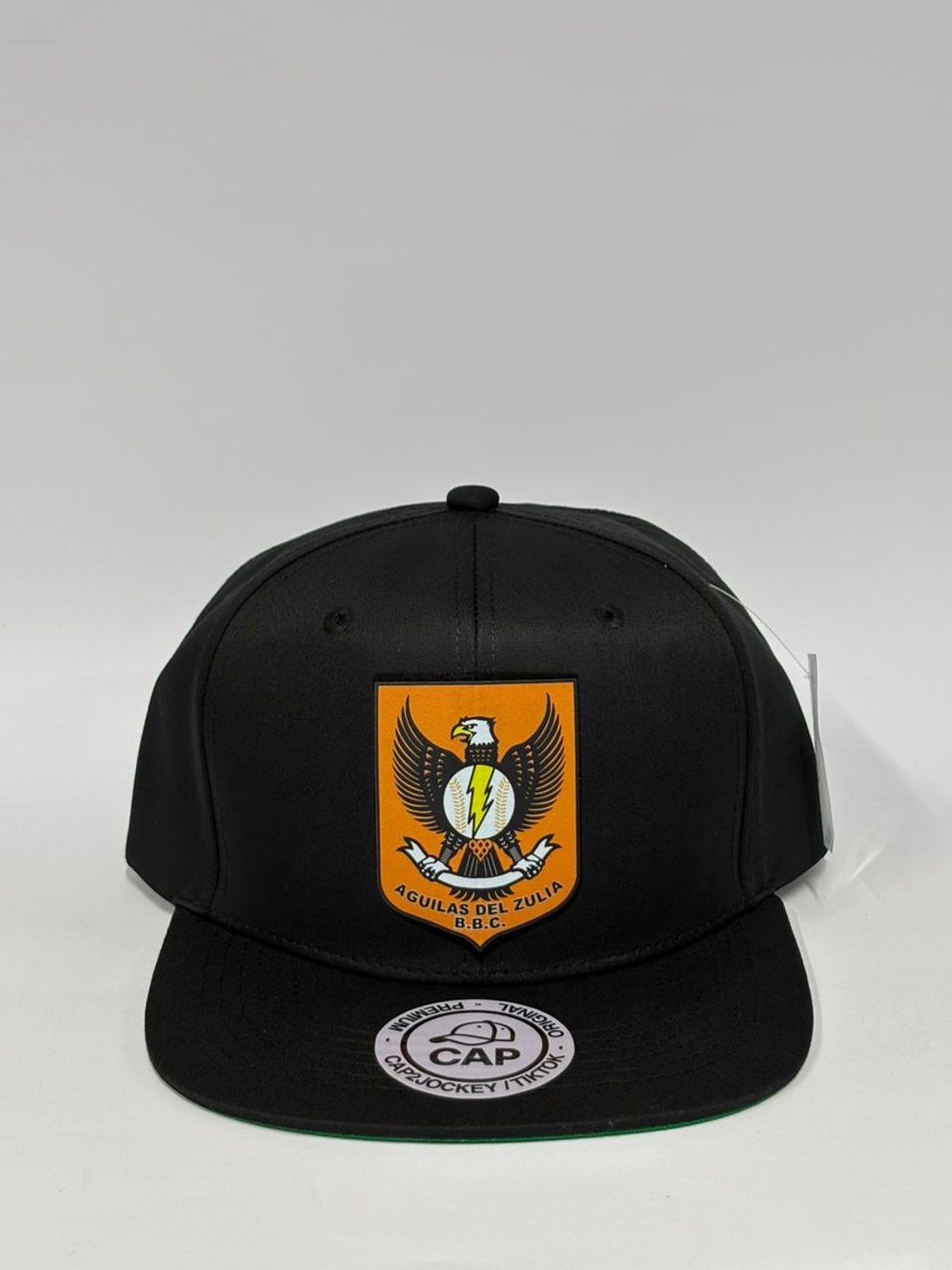 Gorra de lona plana 6p - Negro / Escudo de Águilas  1