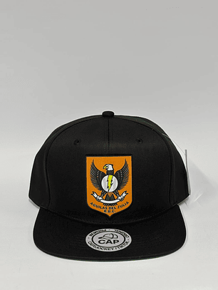 Gorra de lona plana 6p - Negro / Escudo de Águilas 