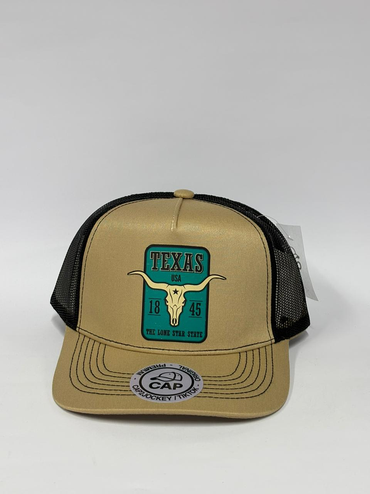 Jockey de malla 5p - Beige x negro - Texas  1