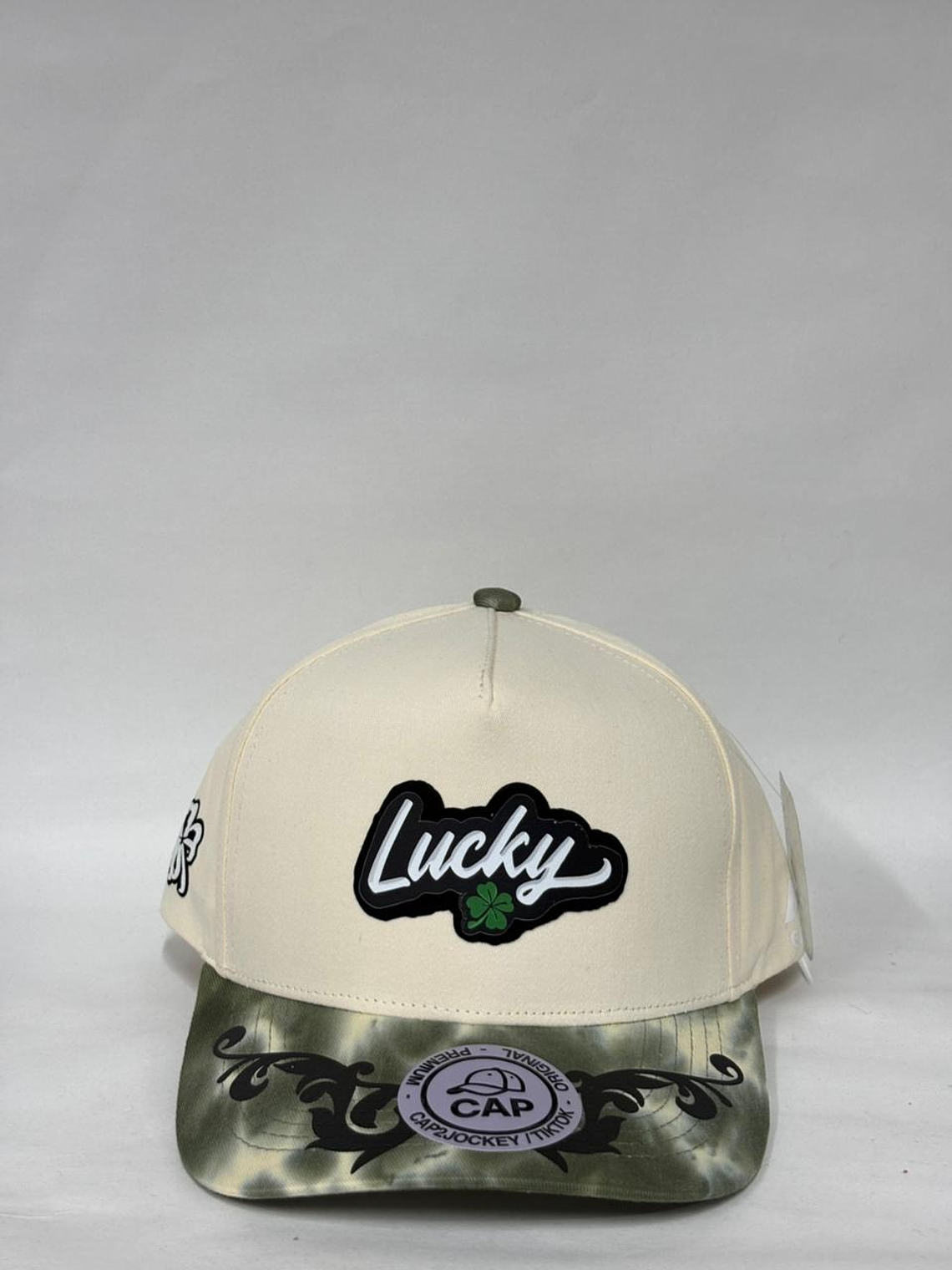 Gorra de lona 5p - Beige x Verde / Lucky  1