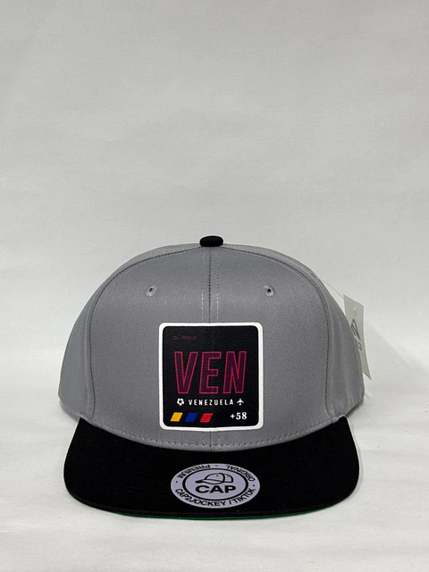 Gorra de lona plana 6p - Gris x Negro / Ven - Venezuela 