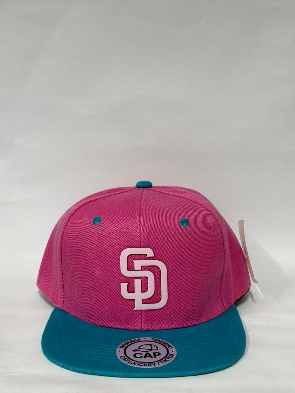 Gorra de lona plana 6p - Rosado x Celeste / SD  1