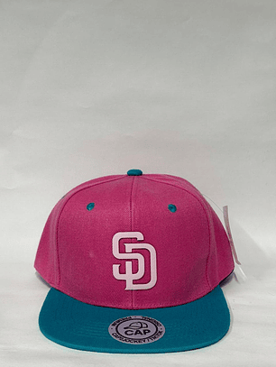 Gorra de lona plana 6p - Rosado x Celeste / SD 