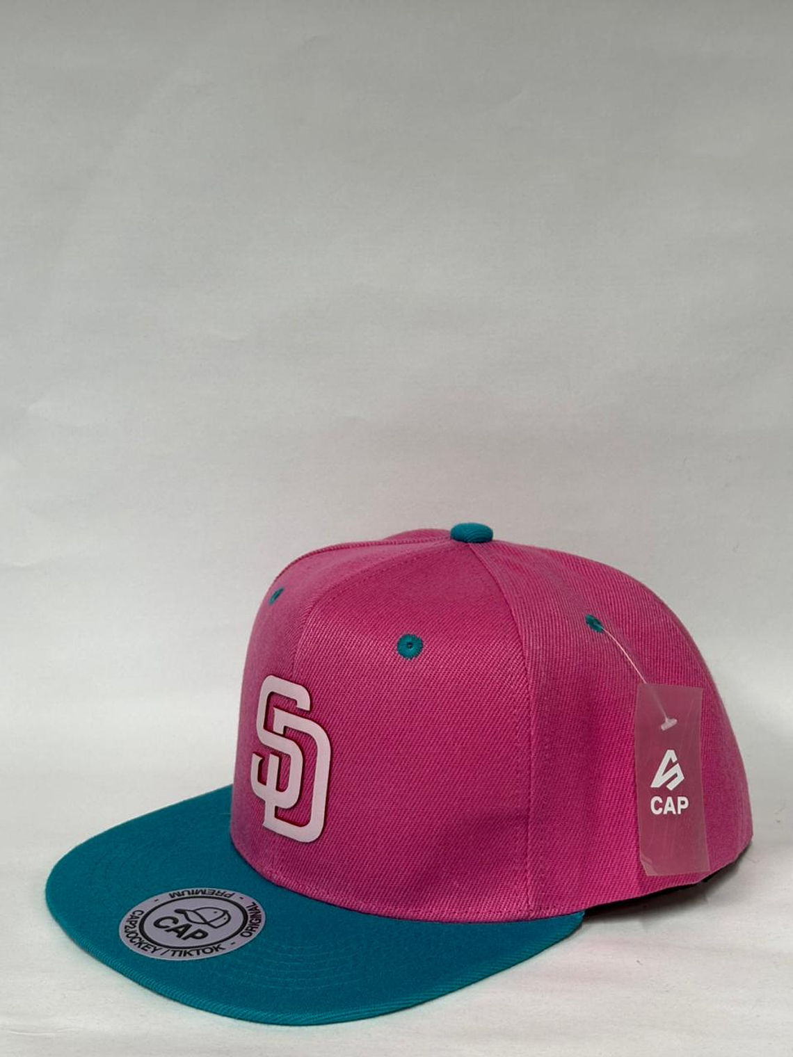 Gorra de lona plana 6p - Rosado x Celeste / SD  2