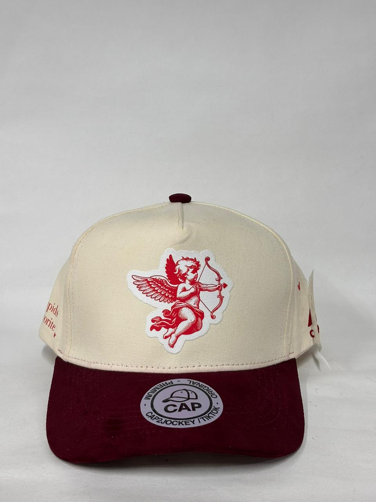Gorra de lona 5p - Beige x burdeo - San Valentín  1