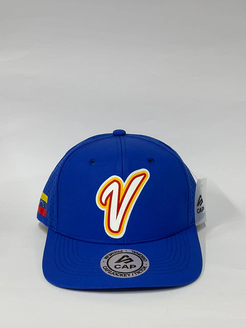 Gorra de lona con laser 6p - Azul rey / Venezuela beisbol WBC