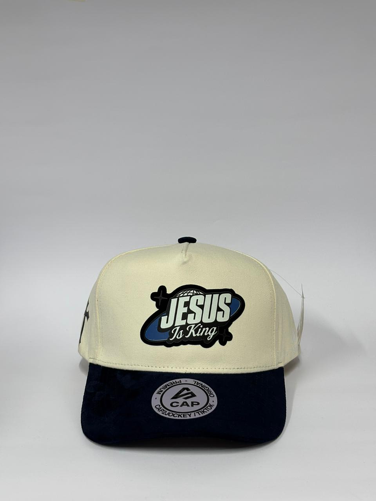 Gorra de lona 5p  - Beige x Azul M / Jesus is king 1