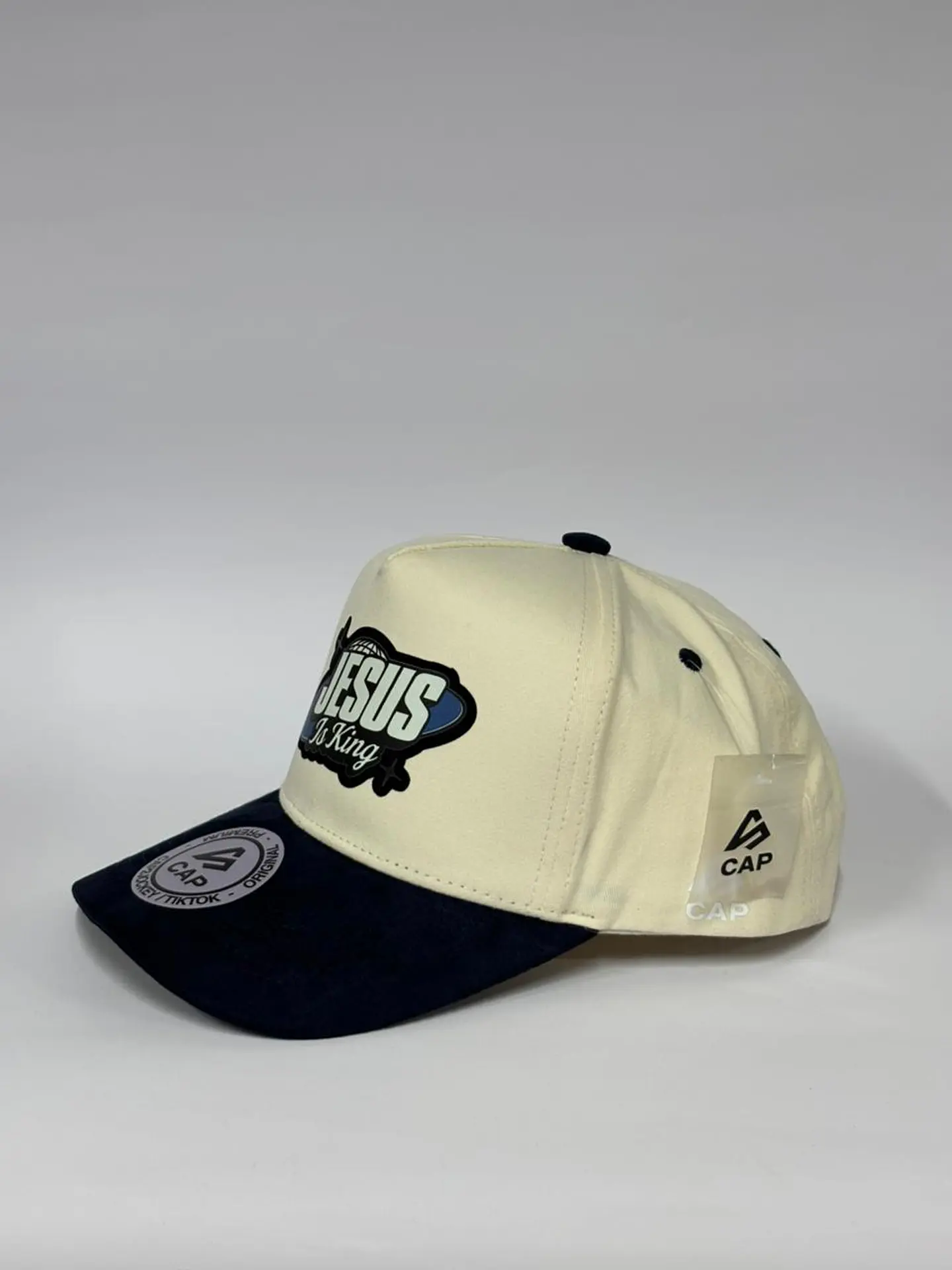 Gorra de lona 5p  - Beige x Azul M / Jesus is king 2