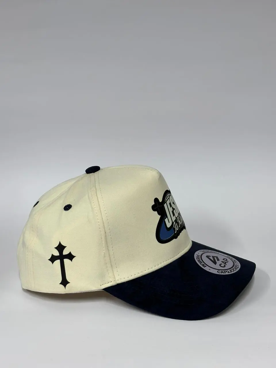 Gorra de lona 5p  - Beige x Azul M / Jesus is king 3