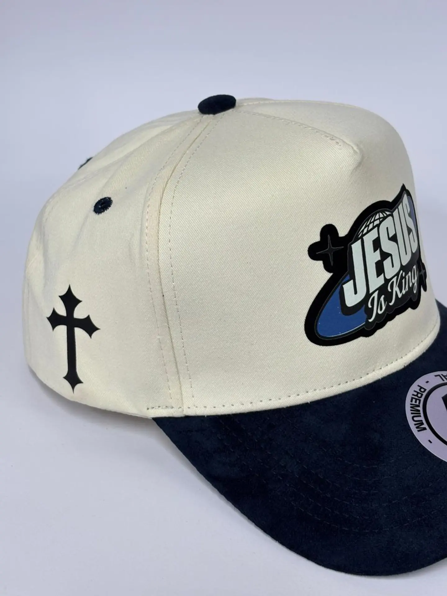 Gorra de lona 5p  - Beige x Azul M / Jesus is king 4