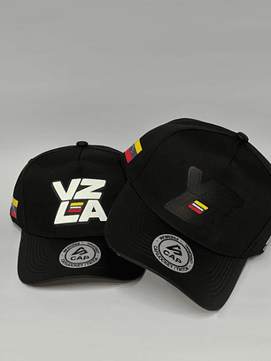 Gorra de lona 5p - Negro / VZLA Caucho 3D 